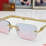 Close-up detail view of Cartier unisex sunglasses