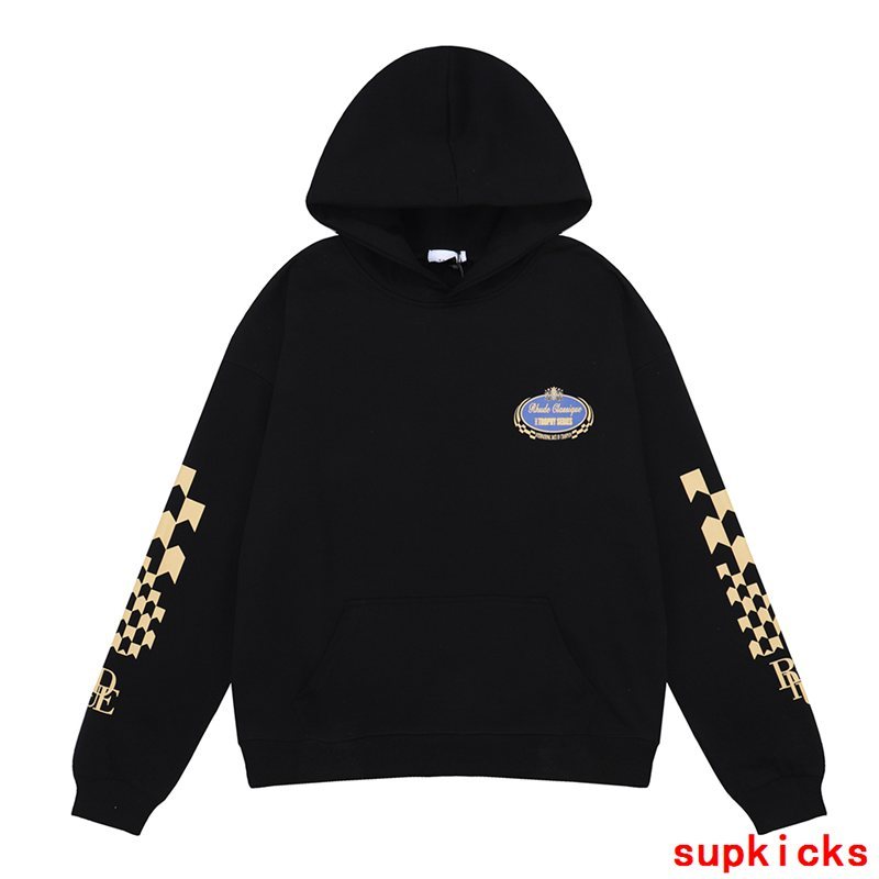 Side profile of Rhude luxury clothing with runway-inspired design