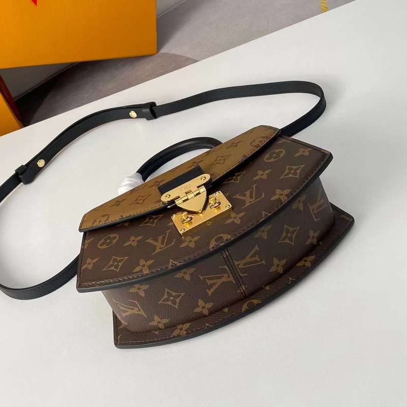 Back view of signature polished women's handbag – women's premium purse
