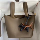 Side view of sophisticated structured handbag