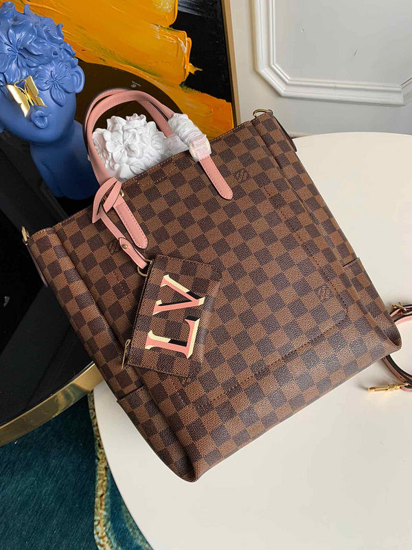 Side profile of classic signature women's handbag – women's luxury handbag