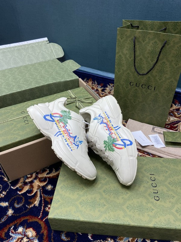 Gucci bold contrast luxury sneakers view 7 breathable knit upper