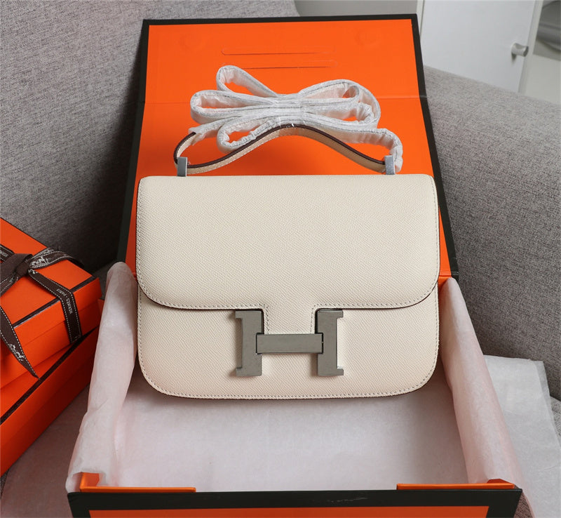 Side view of polished structured handbag