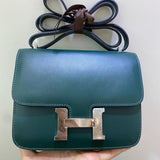 Side view of timeless structured handbag