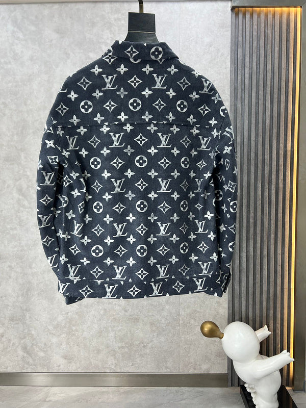 Side profile of Louis Vuitton luxury clothing with runway-inspired design