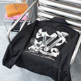 Side profile of Louis Vuitton luxury clothing with relaxed-fit cut