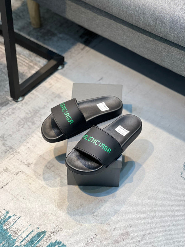 Balenciaga Black Flat Thong Sandals - Sole Detail View
