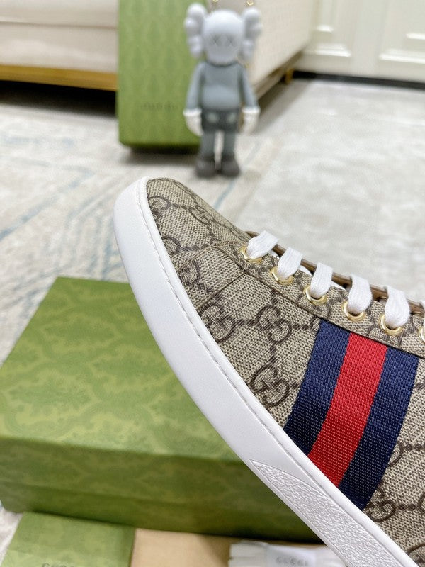 Gucci sneakers detailed view showing premium designer craftsmanship