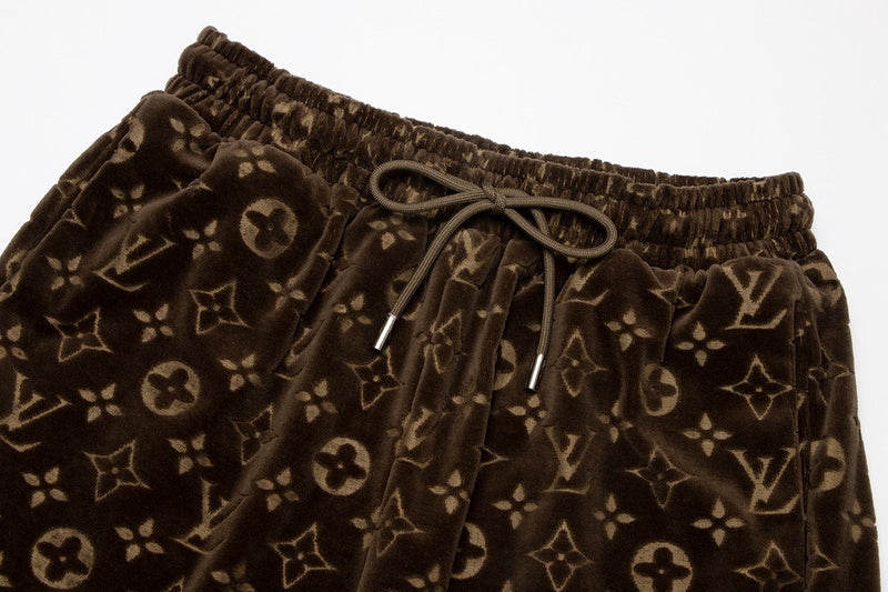 Close-up detail shot of Louis Vuitton cotton t-shirt with label-forward styling
