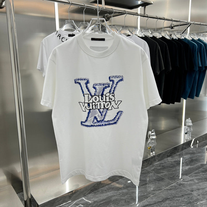Front view of Louis Vuitton cotton t-shirt with monogram-inspired silhouette