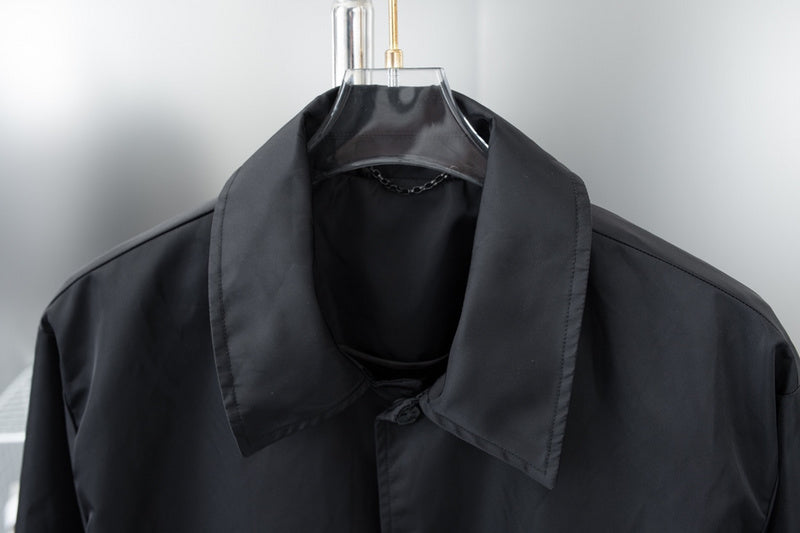Close-up detail shot of Louis Vuitton luxury clothing with relaxed-fit cut