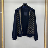 Back view of Louis Vuitton luxury clothing with label-forward styling