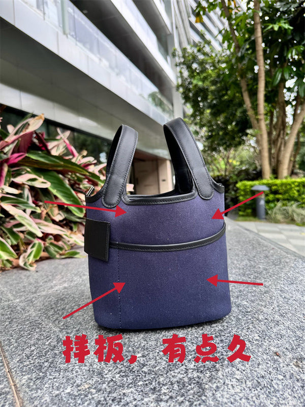 Side view of modernist structured handbag