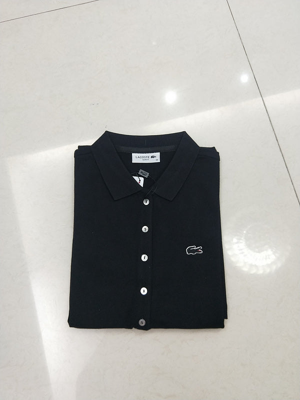 Close-up detail shot of Lacoste luxury clothing with tailored silhouette