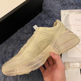 Gucci stone beige luxury sneakers view 4 classic court silhouette