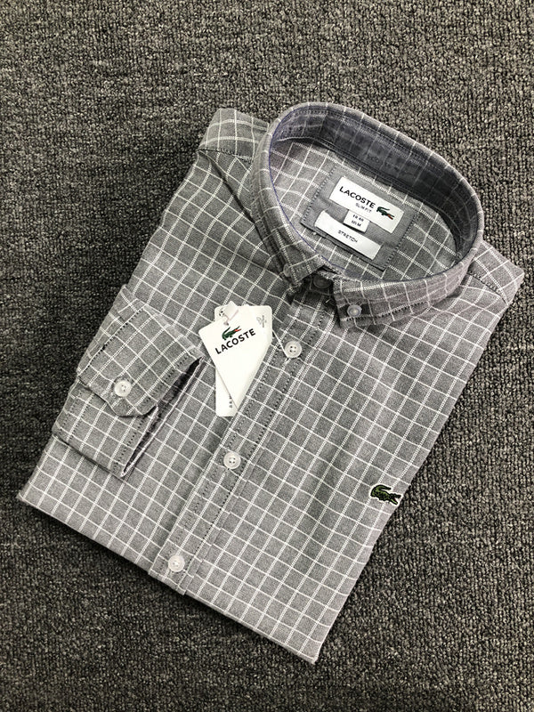 Full styled look of Lacoste luxury clothing with logo-detail design