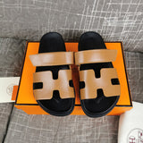 Hermès Chocolate Brown Platform Sandals - Sole Detail View