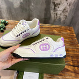 Gucci soft grey luxury sneakers view 4 premium leather build