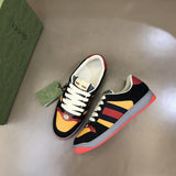 Gucci crisp white luxury sneakers view 9 retro runner design