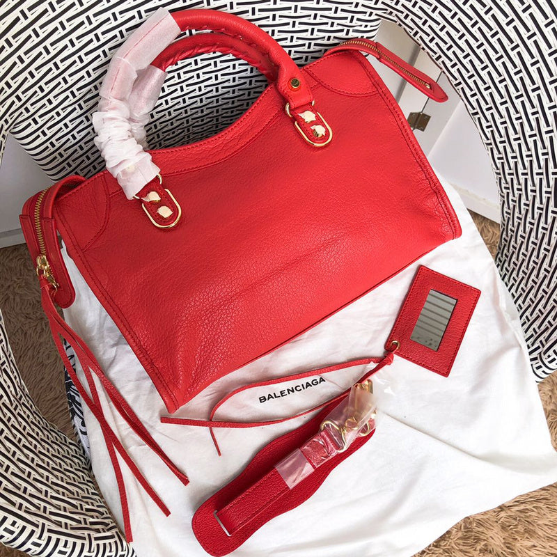Top view of statement polished women's handbag – women's designer-style accessory