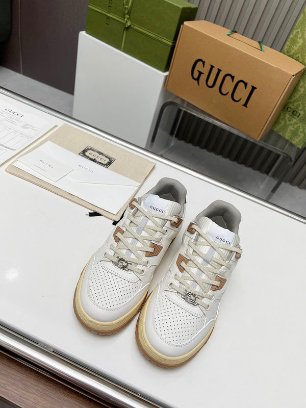 Gucci stone beige luxury sneakers view 5 chunky sole construction