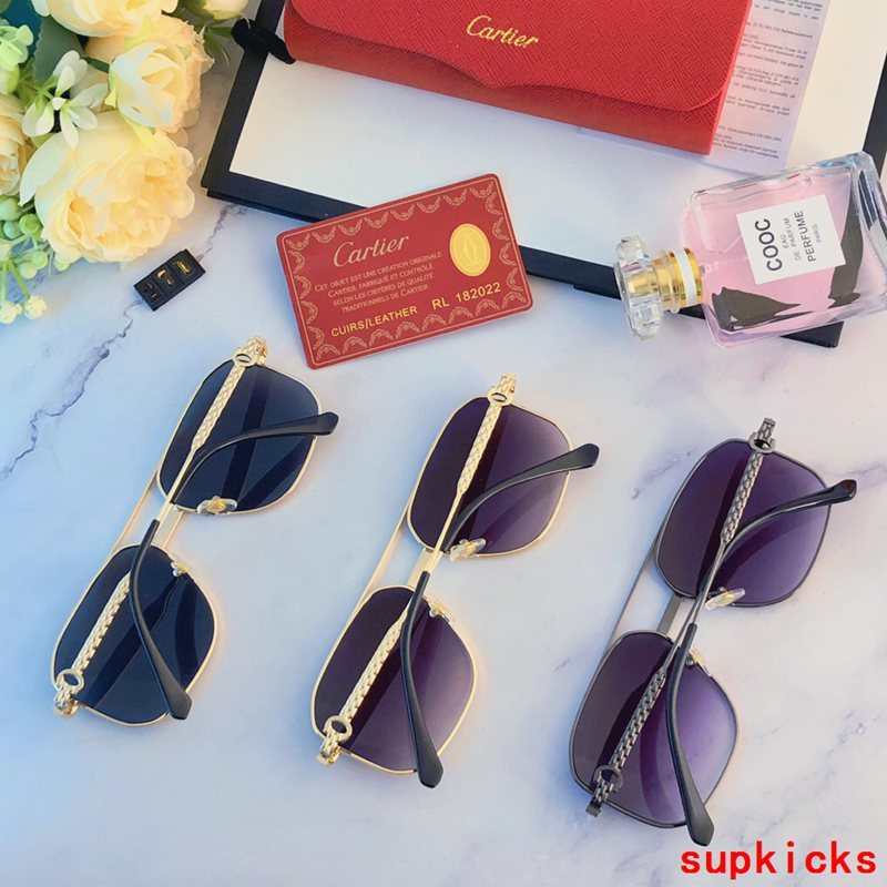 Close-up detail view of Cartier unisex sunglasses