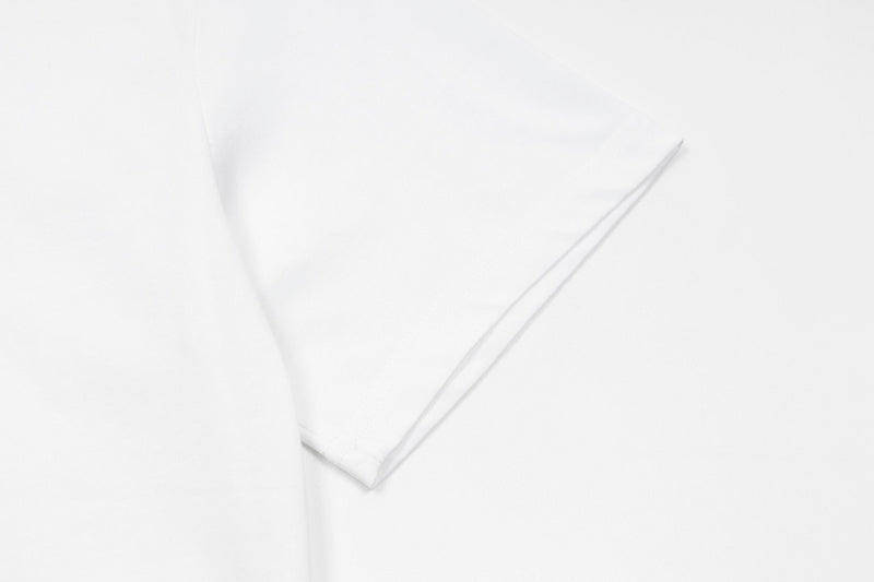 Close-up detail shot of Louis Vuitton cotton t-shirt with monogram-inspired silhouette