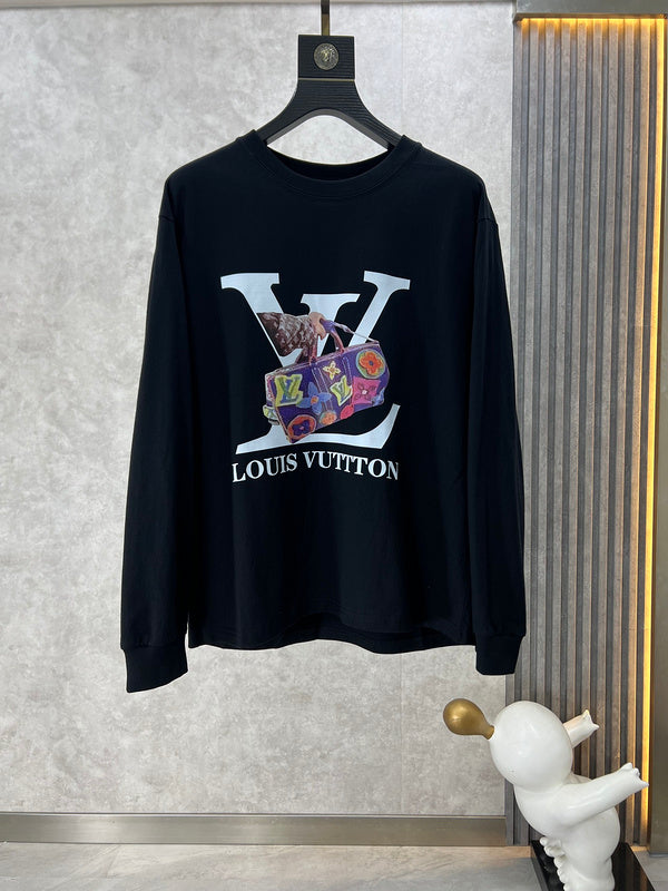 Back view of Louis Vuitton luxury clothing with monogram-inspired silhouette