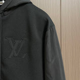 Full styled look of Louis Vuitton luxury clothing with monogram-inspired silhouette