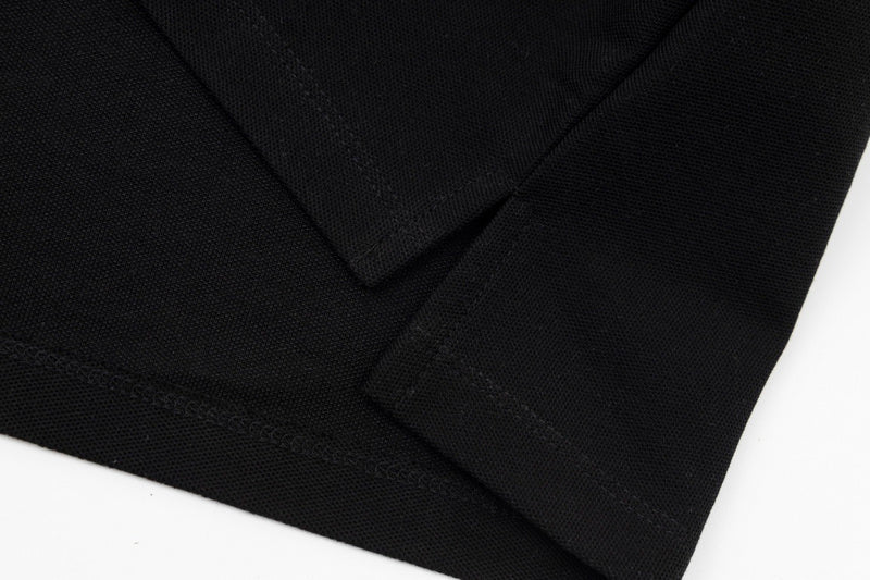 Back view of Polo cotton polo shirt with monogram-inspired silhouette