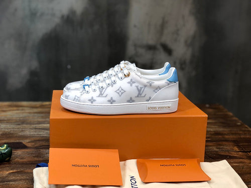 Louis Vuitton Chocolate Brown Low-Top Sneakers - Front View