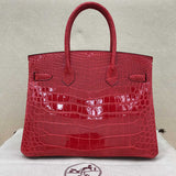 Understated bag shown from front angle