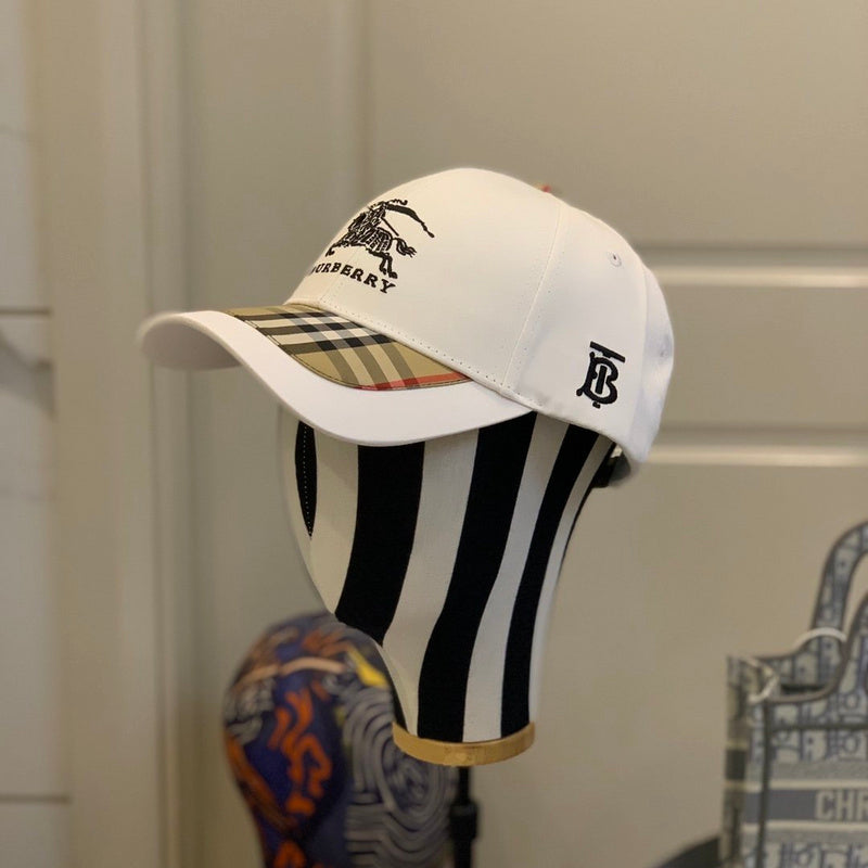 Close-up detail view of Burberry unisex cap