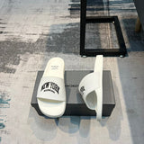 Balenciaga Nude Slide Sandals - Lifestyle Styling Shot