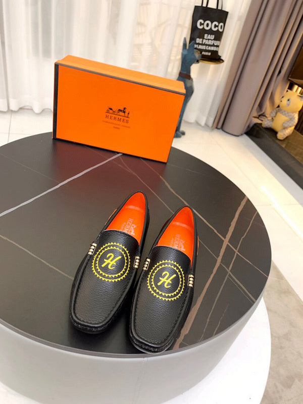 Hermès Chocolate Brown Loafer Flats - Detail Shot of Craftsmanship