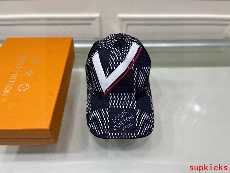 Close-up detail view of Louis Vuitton unisex cap