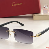 Close-up detail view of Cartier unisex sunglasses