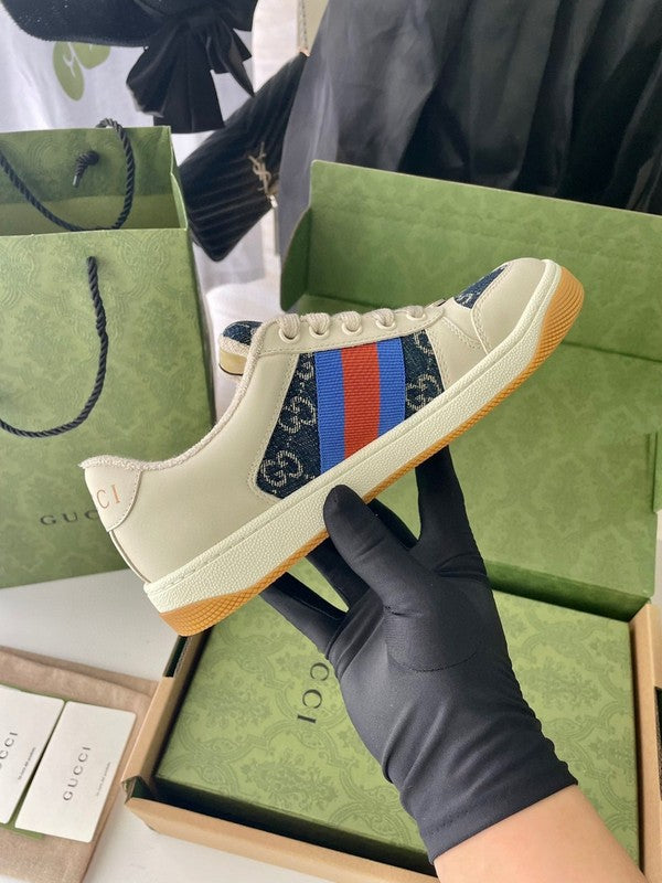 Gucci tonal black luxury sneakers view 8 bold athletic profile