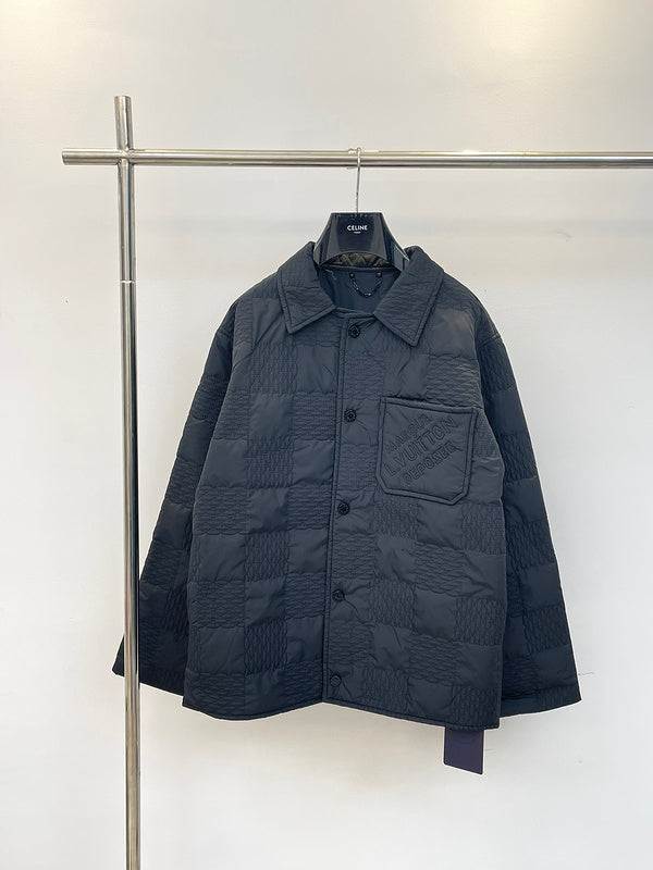 Back view of Louis Vuitton luxury clothing with everyday silhouette