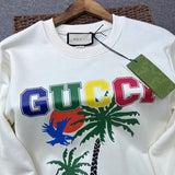 Full styled look of Gucci luxury clothing with signature branding