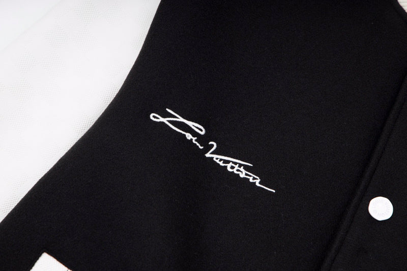Front view of Louis Vuitton luxury clothing with contemporary cut