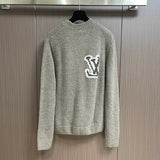 Side profile of Louis Vuitton luxury clothing with monogram-inspired silhouette