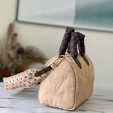Close-up detail of signature premium women's handbag – women's designer-style accessory