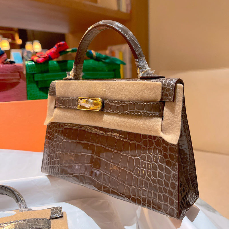 Close-up detail of understated bag design