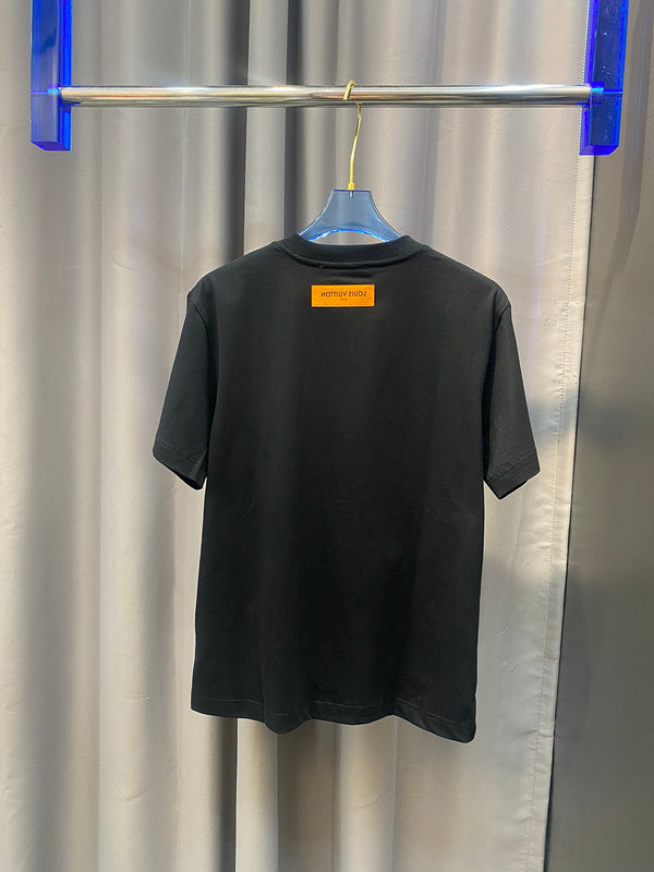 Flat lay presentation of Louis Vuitton cotton t-shirt with tailored silhouette