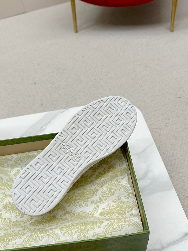 Gucci sneakers detailed view showing premium designer craftsmanship
