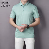 Close-up detail shot of Polo cotton polo shirt with logo-detail design