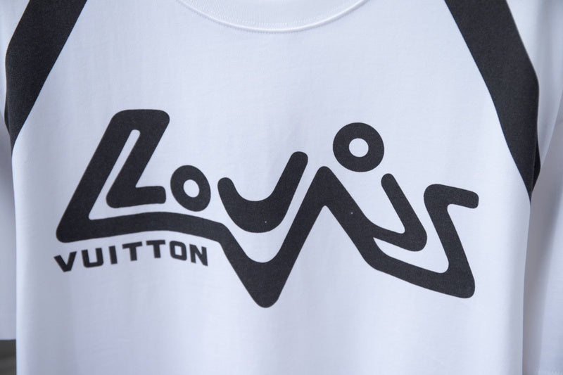 Flat lay presentation of Louis Vuitton cotton t-shirt with signature branding