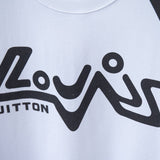 Flat lay presentation of Louis Vuitton cotton t-shirt with signature branding