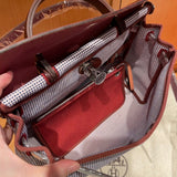 Close-up detail of statement bag design